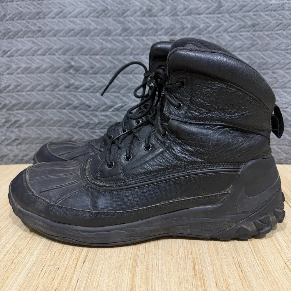 Nike Kynwood Zoom Black Boots Men Size 13 Black Utility Water Resistant Leather